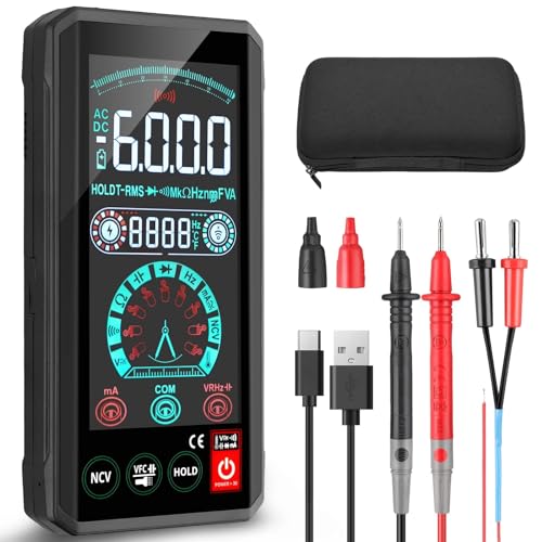 ALLmeter Digital Multimeter mit 6000 Zählungen Intelligentes Strommessgerät NCV/VFC Großes Display misst Spannung Durchgang Wiederstand für Elektriker von ALLmeter