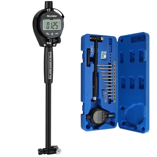 ALLmeter Digitales Bohrungsmessgerät Messuhr Set 50-160 mm Innendurchmesser Anzeige Messwerkzeug mit 12 Standardsonden 0,01 mm Hohe Präzision Innenmessgerät zur Messung des Innendurchmessers Schwarz von ALLmeter