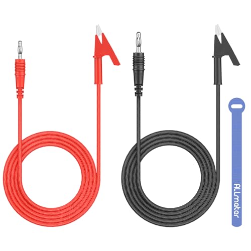 ALLmeter Krokodilklemmen mit Bananenstecker Kabel, 120 cm, 20A/1000V, 4 mm Stecker, hochwertige Kupferleiter, 2 Stück mit Aufbewahrungsband für Multimeter, Stromversorgung und Laboranwendungen ALLmeter Krokodilklemmen mit Bananenstecker Kabel, 120 cm, 20A/1000V, 4 mm Stecker, hochwertige Kupferleiter, 2 Stück mit Aufbewahrungsband für Multimeter, Stromversorgung und Laboranwendungen von ALLmeter