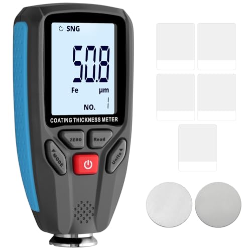 ALLmeter Lackschichtdickenmessgerät, präzises lackmessgerät auto mit LCD, 0-1300um, Fe und NF, modernes lackdickenmessgerät für zuverlässige Autolackmessung in Industrie und Werkstatt von ALLmeter