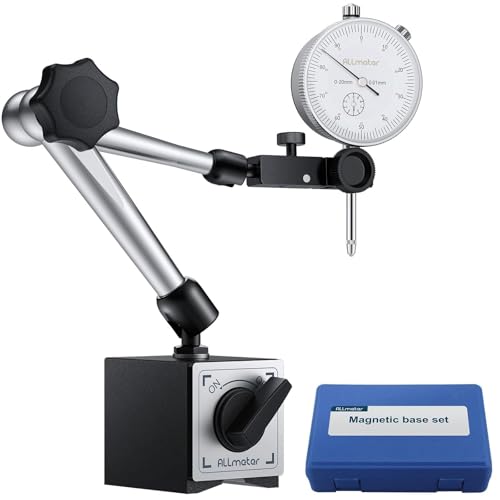 ALLmeter Messuhr mit Magnethalter 0-20mm, 176lbs/80 kg Messuhr Digital mit Magnetfuß, Messuhrhalter, Zentraler Klemmung Indikator Messgerät für herkömmliche Messuhr, 3D Drucker Labor Werkstatt von ALLmeter