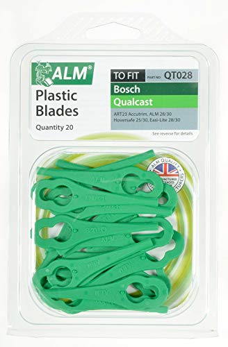 ALM 100 x Kunststoffklingen (QT028), passend für Gtech Qualcast Bosch und Sovereign (siehe spezifische Modelle in Beschreibung). von Alm