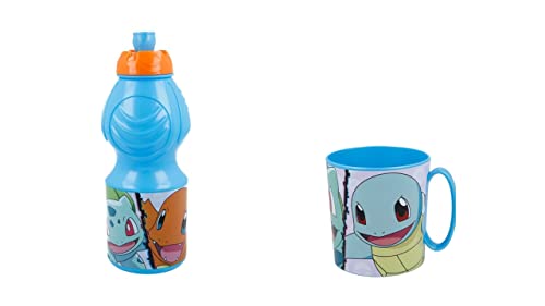 4802 Pokemon Schulbeginn bestehend aus Mikrowelle 350 ml und Wasserflasche 400 ml, wiederverwendbar, BPA-frei von ALMACENESADAN