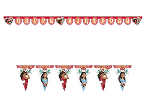 ALMACENESADAN, 4875 Party-Set Disney Elena von Avalo; bestehend aus Wimpeln und Girlande Happy Birthday Maße ca. 2,40 m, ideal für Partys und Geburtstage. von ALMACENESADAN