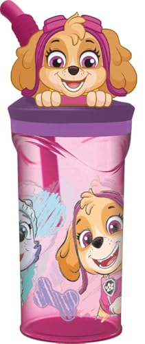 ALMACENESADAN, 4909; 3D-Figurbecher mit wiederverwendbarem Schaft Paw Patrol Girl Paw Patrol Skye; Fassungsvermögen 360 ml; wiederverwendbares Produkt, BPA-frei. von ALMACENESADAN