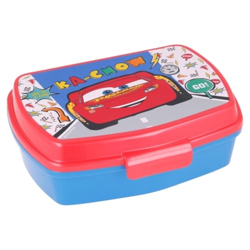 ALMACENESADAN; 5463; Schulanfang-Set und Geschenk; bestehend aus rechteckiger Sandwich-Toaster, mehrfarbig, wiederverwendbares Produkt, BPA-frei (Cars) von ALMACENESADAN