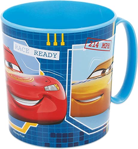 2218 Disney Cars Becher, Fassungsvermögen 360 ml, wiederverwendbar, BPA-frei, mikrowellengeeignet von ALMACENESADAN