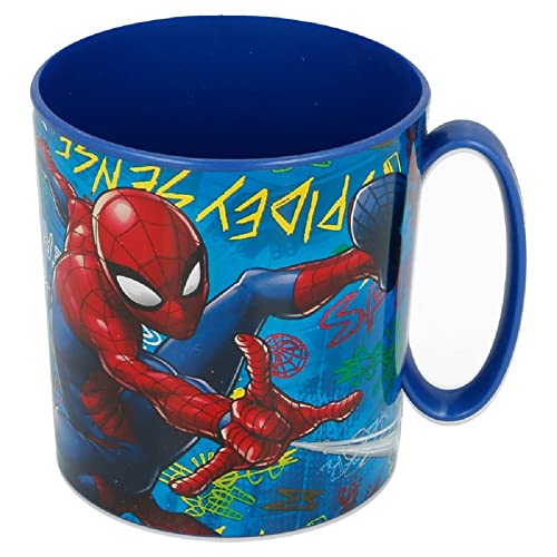 ALMACENESADAN 2576; Spiderman-Tasse; Spiderman-Kopf; Kunststoffprodukt, wiederverwendbar; BPA-frei; Fassungsvermögen 410 ml von ALMACENESADAN