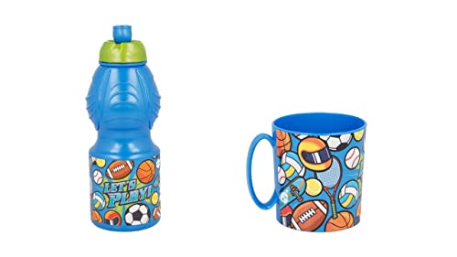 ALMACENESADAN 4726 Sport-Set für Kinder, bestehend aus Mikrowelle 350 ml und Wasserflasche 400 ml, wiederverwendbar, BPA-frei von ALMACENESADAN