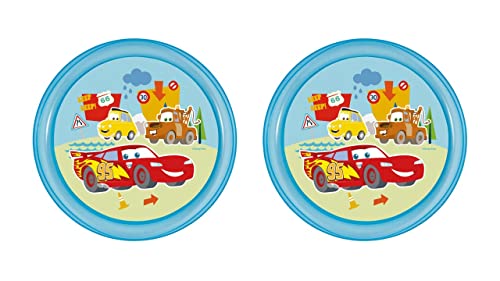 ALMACENESADAN 4733 Disney Cars Blitz MCQeen bestehend aus 2 wiederverwendbaren Tellern für Geburtstag, Snacks oder den täglichen Gebrauch, Durchmesser 18,5 cm, wiederverwendbar, BPA-frei von ALMACENESADAN