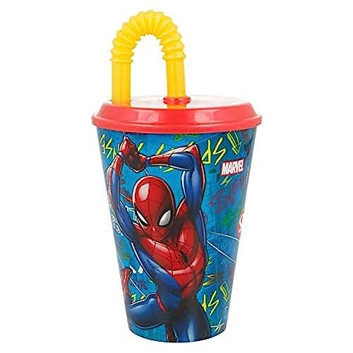 ALMACENESADAN 8435510327514, 2751 Becher mit Schaft Figur Spiderman Produkt aus Kunststoff, wiederverwendbar BPA-frei Fassungsvermögen 430 ml von ALMACENESADAN
