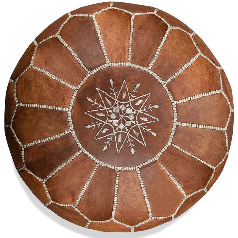 ALMADIH Pouf Leder Pouf Marokkanischer Echtleder Handarbeit Sitzsack von ALMADIH