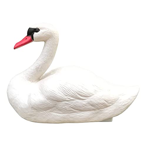 ALMAK Schwarze Schwan-Figuren, handgefertigt, schwimmender weißer Schwan, künstliche Gänse-Teich-Statue, Dekoration für Pool, Teich, Garten, Terrasse als Symbol für Glück und Harmonie von ALMAK