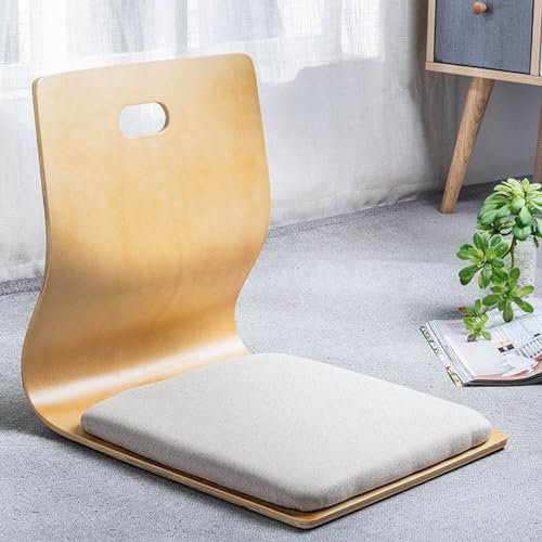 ALMASI Japanischer beinloser Stuhl aus Holz, Meditations-Bodenstuhl, Erkerfenster-Rückenlehnenstuhl, fauler Stuhl, Kissen, Bodenstuhl, faules Sofa zum Lesen, Fernsehen, Ansehen 46 * 36 * 42cm A ALMASI Japanischer beinloser Stuhl aus Holz, Meditations-Bodenstuhl, Erkerfenster-Rückenlehnenstuhl, fauler Stuhl, Kissen, Bodenstuhl, faules Sofa zum Lesen, Fernsehen, Ansehen 46 * 36 * 42cm A von ALMASI