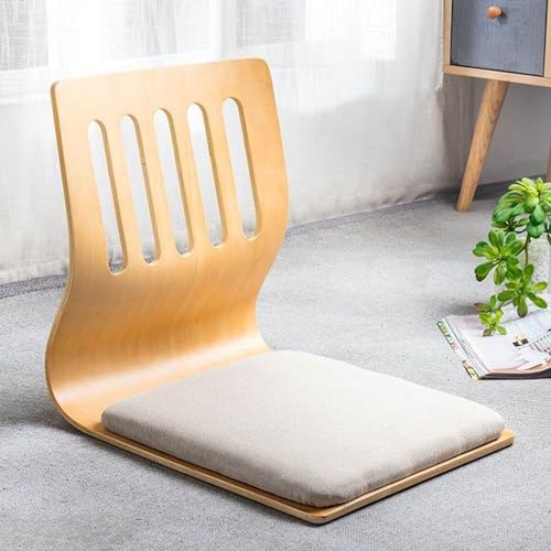 ALMASI Japanischer beinloser Stuhl aus Holz, Meditations-Bodenstuhl, Erkerfenster-Rückenlehnenstuhl, fauler Stuhl, Kissen, Bodenstuhl, faules Sofa zum Lesen, Fernsehen, Ansehen 46 * 36 * 42cm H ALMASI Japanischer beinloser Stuhl aus Holz, Meditations-Bodenstuhl, Erkerfenster-Rückenlehnenstuhl, fauler Stuhl, Kissen, Bodenstuhl, faules Sofa zum Lesen, Fernsehen, Ansehen 46 * 36 * 42cm H von ALMASI