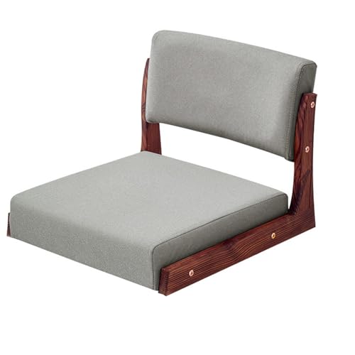 ALMASI Meditationsstuhl mit Rückenstütze - Massivholzbodenstuhl für Wohnzimmer und Schlafzimmer, japanischer Tatami -Stil(E) von ALMASI