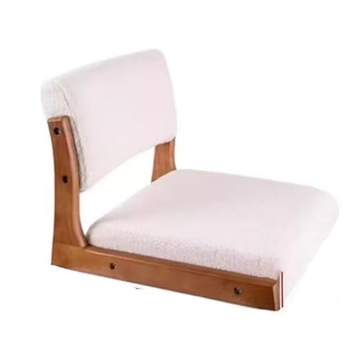 ALMASI Tragbarer Tatami -Stuhl, japanischer Loor -Stuhl, Holzbeinrücklager mit Kissen, Akzentmeditationsbodenstühle Lorbefenster(J,1) von ALMASI