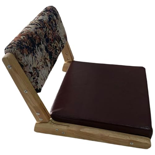 Faltbarer Bodenstuhl mit Rückenstütze, japanischer Bodenstuhl mit Kissen, fauler Sofa für Lernfenstermeditation lesen(C) von ALMASI