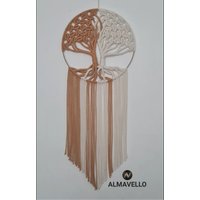 Makramee Lebensbaum Zweifarbig/ Baum Des Lebens/ Hochzeitsgeschenk/ Wandbehang/Boho Boho-style Macrame Tree Of Life von ALMAVELLO