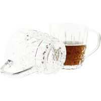 Lara 6er-Gläser Set mit Henkel Teeglas Kaffeeglas Transparent mit Design - Almina von ALMINA