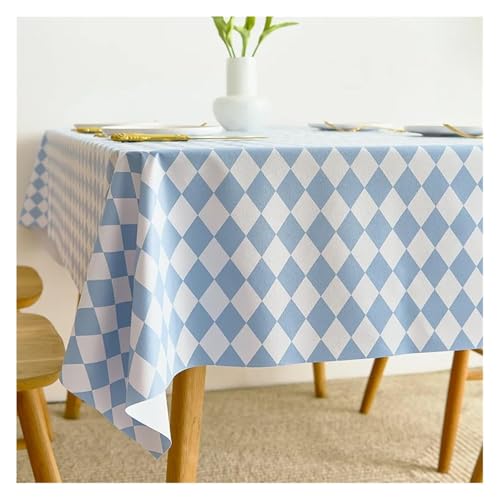Abwaschbare Tischdecke, Wasserdichte Tischdecke PVC Quadrat Rechteck Tischplatte Abdeckung Öl Beweis Abwischbare Abdeckungen(Blue Prismatic,60x90cm) von ALMLNLL