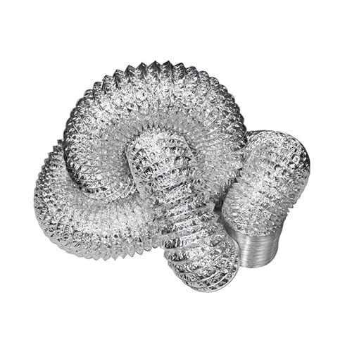Flexibler Lüftungs-Luftkanalschlauch aus Aluminium, mehrere Größen, 80–300 mm, mehrere Längen mit 2 Klemmen(2m,100mm) von ALMLNLL