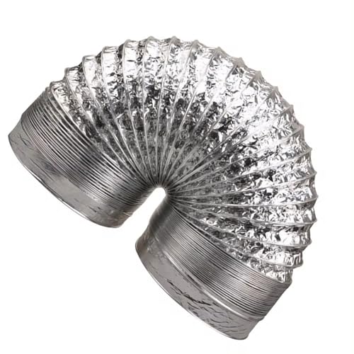 Flexibler Lüftungskanal aus Aluminiumfolie, 80–300 mm, mit Klemmen for Abluftventilatoren in Badezimmern und Küchen, 2–5 m Länge(4m,180mm) von ALMLNLL