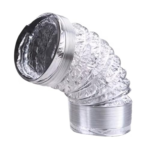 Flexibler Lüftungskanalschlauch aus Aluminium, 80–300 mm, mit 2 Edelstahlklemmen, 2 m, 3 m, 4 m, 5 m Länge(2m,250mm) von ALMLNLL