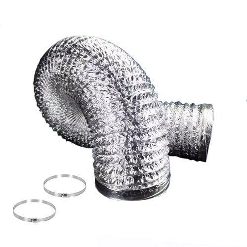 Flexibler Luftkanalschlauch for Trocknerentlüftung, Klimaanlage, Dunstabzugshaube, mit 2 Edelstahlklemmen und Aluminiumfolienband, mehrere Durchmesser 80–300 mm(3.0m,200mm) von ALMLNLL
