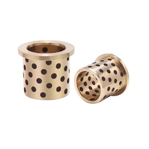 Gleitlagerbuchsen, 1 Stück Innendurchmesser 12 mm Flansch Ölfreie selbstschmierende Graphit-Messing-Lagerhülse, Außendurchmesser 18 mm, Höhe 10–50 mm JFB-Lagerbuchse(JFB1250(25x3-12x18x50mm)) von ALMLNLL