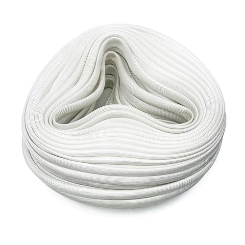 Kabelmuffe, 20 m weißer Schlauch, Hochtemperaturbeständigkeit 600 °C, dehnbarer Kabelbaumschutz, silikonbeschichtet(4mm) von ALMLNLL