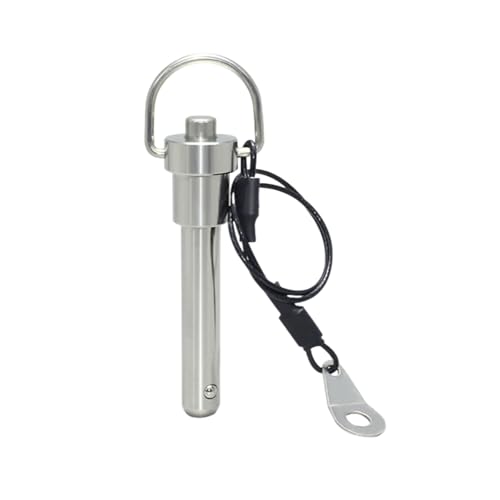 Schnellspannstift, 1 Stück 4 mm/5 mm Durchmesser Edelstahl-Federkugelsperrstift, Schnellverschlussstift mit Anti-Verlust-Lanyard(4x50mm) von ALMLNLL