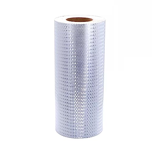 Sicherheits-Reflexband, 50 Meter x 40 cm Reflektorband Selbstklebendes Band Warnband Hochintensiver Reflektoraufkleber(White) von ALMLNLL