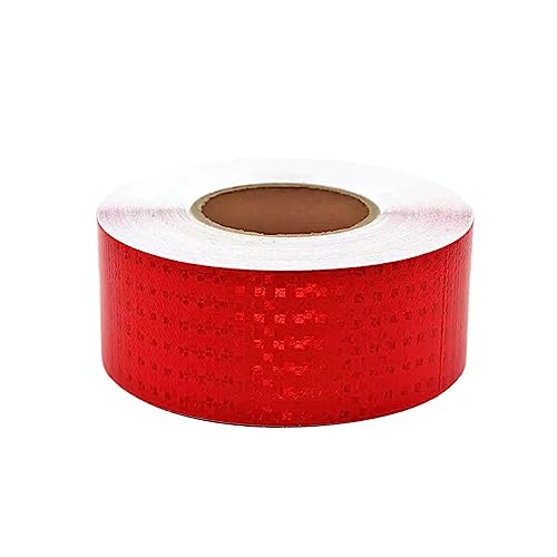 Sicherheits-Reflexband, Reflektierendes Klebeband, selbstklebendes Warnband, 7 cm x 164 Fuß, hochintensiver reflektierender Aufkleber(Red) von ALMLNLL