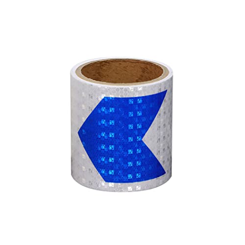 Sicherheits-Reflexband, Reflektierendes Klebeband Warnig Markierungsband Selbstklebender Gegenpfeil Autoaufkleber 2,7 Meter * 10 cm(Blue+white) von ALMLNLL