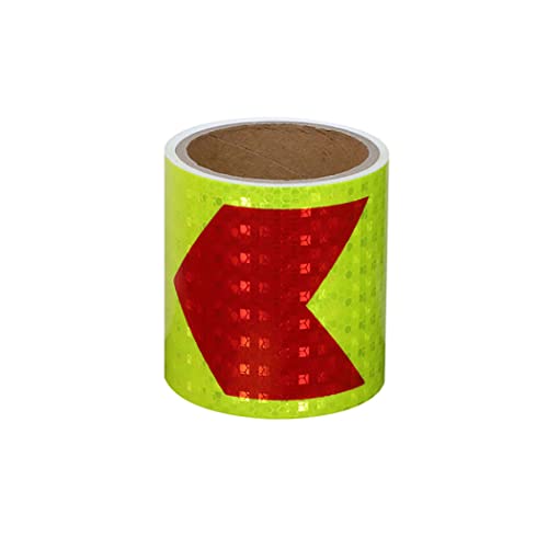 Sicherheits-Reflexband, Reflektierendes Klebeband Warnig Markierungsband Selbstklebender Gegenpfeil Autoaufkleber 2,7 Meter * 10 cm(Red+yellow a) von ALMLNLL
