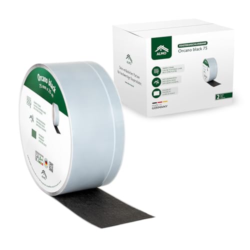 ALMO 2x Premium Fensteranschlussband für außen vollflächig Selbstklebend - Überputzbar mit Fingerlift - 75mm x 25m Fensterdichtband für den Außenbereich, Wind- und Schlagregendicht ALMO 2x Premium Fensteranschlussband für außen vollflächig Selbstklebend - Überputzbar mit Fingerlift - 75mm x 25m Fensterdichtband für den Außenbereich, Wind- und Schlagregendicht von ALMO