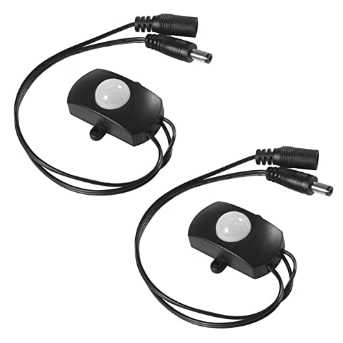 2 x DC 5–24 V Mini PIR Motion Sensor Switch Sensor Switch für Heimwerker LED Beleuchtung, PIR Infrarot Bewegungsmelder Sensor-Detektor Automatische LED Strip DC-Schnittstelle (Schwarz) von ALMOCN