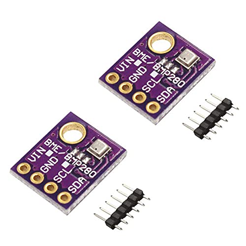 BME280 Digitaler 5V Temperatur-Feuchtigkeitssensor Atmosphärischer Barometrischer Druck Board IIC I2C Breakout für Arduino (2er Pack) von ALMOCN