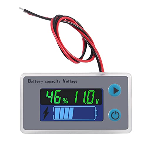 Batterie-Monitor 10–100 V Digitaler Batterie-Kapazitätsprüfer, Prozentstufe Spannung Temperatur Schalter Messgerät Messgerät 12 V 24 V 36 V 48 V LCD-Display Marine RV Batterie Betriebsanzeige Panel von ALMOCN