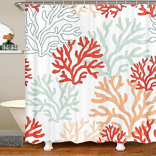 ALMONO Duschvorhang 120x180 Koralle Duschvorhang Koralle Badezimmer Vorhang Antischimmel Wasserdicht 3D Effekt Duschvorhänge Textil Polyester Stoff für Badewannen mit Haken ALMONO Duschvorhang 120x180 Koralle Duschvorhang Koralle Badezimmer Vorhang Antischimmel Wasserdicht 3D Effekt Duschvorhänge Textil Polyester Stoff für Badewannen mit Haken von ALMONO