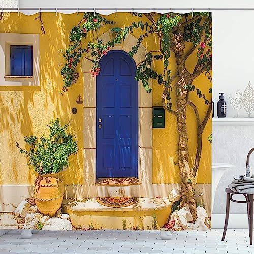 ALMONO Duschvorhang 120x200 Italien Duschvorhang Italien Badezimmer Vorhang Antischimmel Wasserdicht 3D Effekt Duschvorhänge Textil Polyester Stoff für Badewannen mit Haken von ALMONO