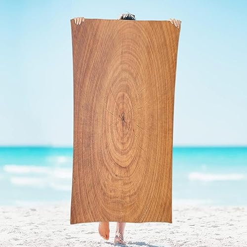 ALMONO Mikrofaser Strandtuch Holzmaserung Handtuch Groß 70x150 cm, Holzmaserung Strandtuch 3D Badetuch Strandhandtuch Schnelltrocknend Weiches Strandlaken, Reisehandtuch, Saunatuch von ALMONO