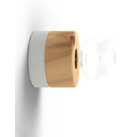 Wandlampe aus Holz mit Kabel und Stecker 0239 almut - Zirbe • Winterweiß von ALMUT VON WILDHEIM