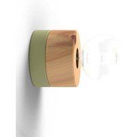 Wandlampe aus Holz mit Kabel und Stecker 0239 almut - Zirbe • Grün von ALMUT VON WILDHEIM