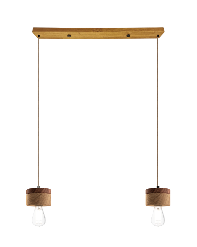 2er Hängelampe aus Eiche Holz skandinavisches Design 0239 ALMUT - Eiche Walnuss 2er Hängelampe aus Eiche Holz skandinavisches Design 0239 ALMUT - Eiche Walnuss von ALMUT von Wildheim