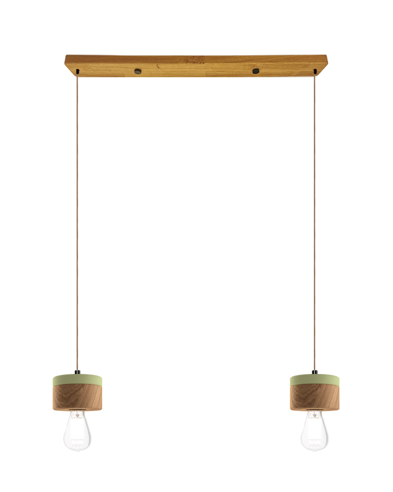 2er Hängelampe aus Eiche Holz skandinavisches Design 0239 ALMUT - Wasabigrün 2er Hängelampe aus Eiche Holz skandinavisches Design 0239 ALMUT - Wasabigrün von ALMUT von Wildheim