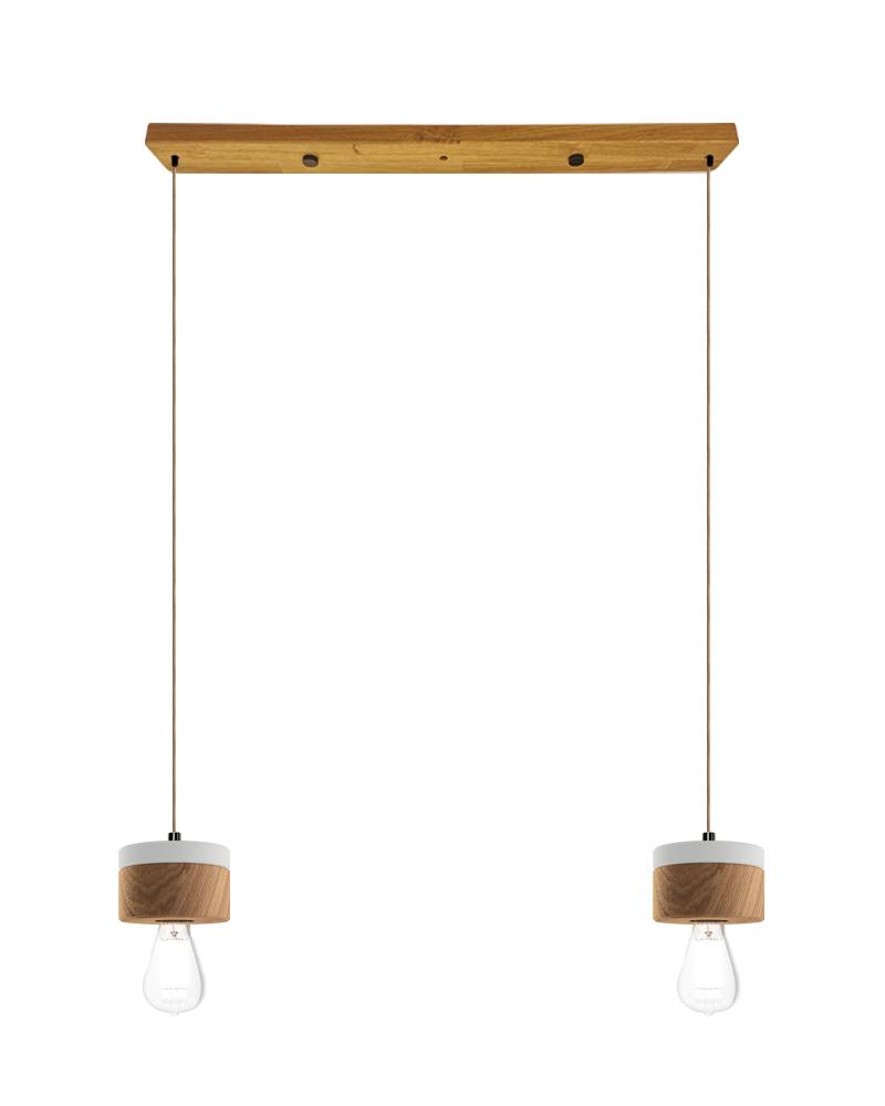 2er Hängelampe aus Eiche Holz skandinavisches Design 0239 ALMUT - Winterweiss von ALMUT von Wildheim
