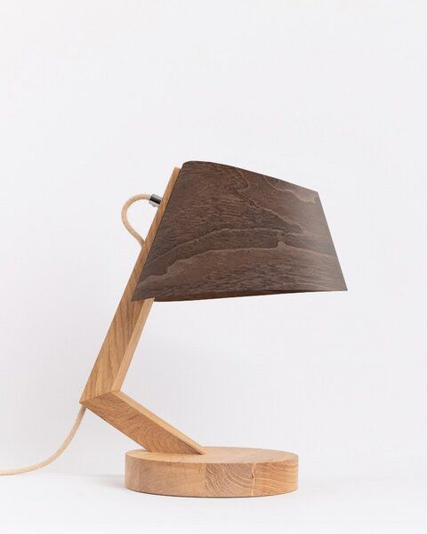 ALMUT von Wildheim Moderne Tischlampe aus Eiche Lampenschirm aus Naturmaterialien von ALMUT von Wildheim
