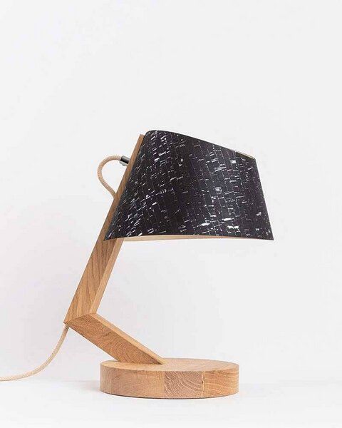 ALMUT von Wildheim Moderne Tischlampe aus Eiche Lampenschirm aus Naturmaterialien von ALMUT von Wildheim